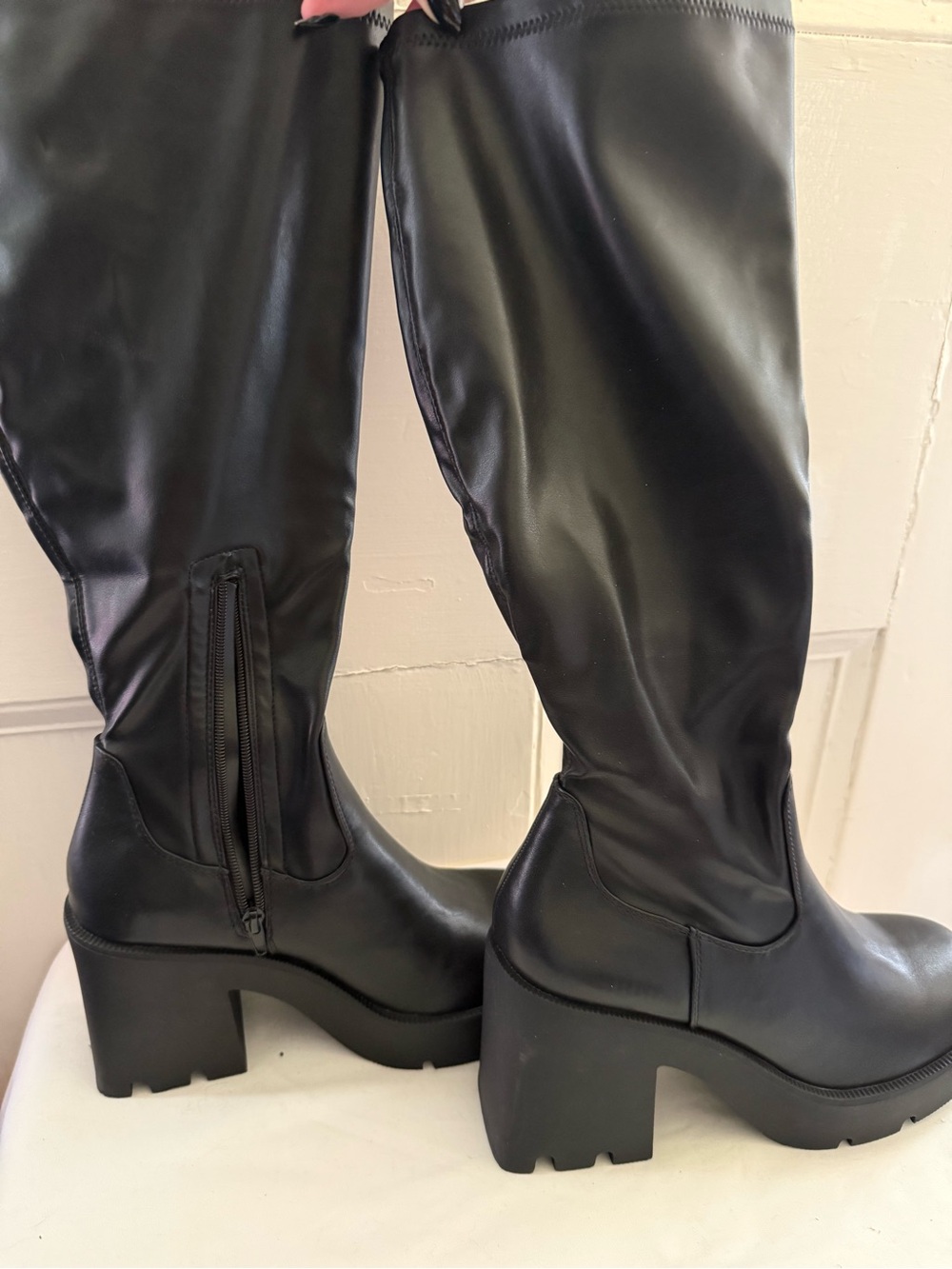 Madden Girl by Steve Madden Black Knee High Platform Boots
